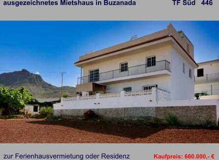 ausgezeichnetes Mietshaus in Buzanada                   TF Süd   446   zur Ferienhausvermietung oder Residenz   Kaufpreis: 660.000,- €